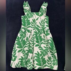Green leaf keyhole back Janie and Jack Dress size 6
